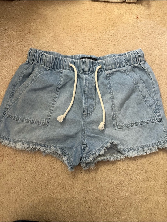 BCBGeneration Pants - BCBGeneration Light Wash Denim Drawstring Shorts